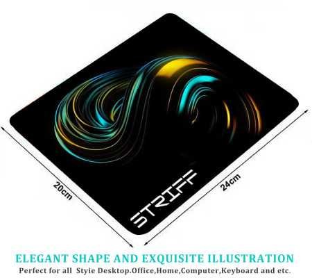 STRIFF Mpad Mouse Mat 230X190X3mm Gaming Mouse Pad, Non-Slip Rubber Base, Waterproof Surface, Premium-Textured, Compatible with