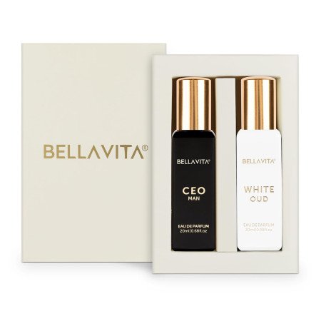 Bella Vita Luxury CEO Man & White Oud Unisex Perfume Combo with Tonka, Agarwood & Orange | Woody Long Lasting EDP Fragrance