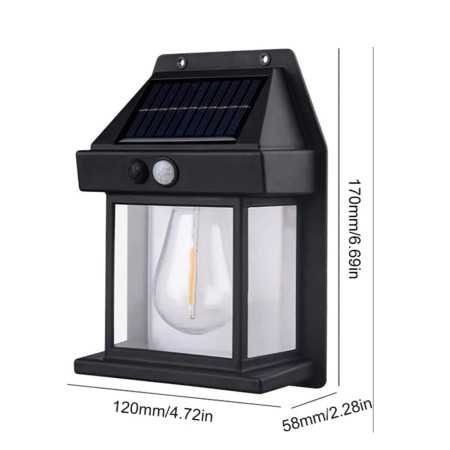 GIGAWATTS Solar Wall Lights Outdoor Motion Sensor Auto Chargeable Exterior LED Sconce Front Porch Security Lamps waterproof for
