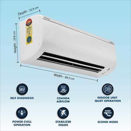 Daikin 1.5 Ton 5 Star Inverter Split AC (Copper, PM 2.5 Filter, 2023 Model, MTKM50U, White)
