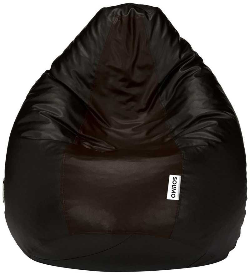 Amazon Brand - Solimo XXXL Bean Bag Cover Without Beans (Black and Brown, Faux Leather) Amazon Brand - Solimo XXXL Bean Bag Cover Without Beans (Black and Brown, Faux Leather)