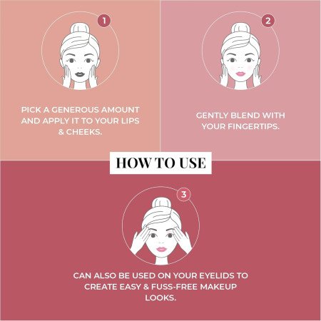 Just Herbs Ayurvedic, Natural Lip & Cheek Tint, Blush For Women- SLS, Chemical & Paraben Free