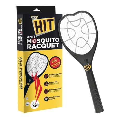 HIT Anti Mosquito Racquet Rechargeable Insect Killer Bat with LED Light, Black