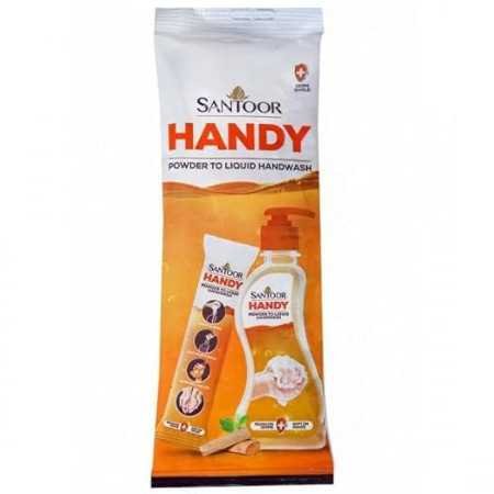 Santoor Handy Powder To Liquid Handwash Pouch, 7.65g (Pack of 3) with Refil Bottle FREEE Santoor Handy Powder To Liquid Handwash Pouch, 7.65g (Pack of 3) with Refil Bottle FREEE