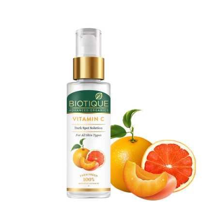 Biotique Vitamin C Dark Spot Solution Serum 30ml | Brightening, Radiant Skin, Reduce Pigmentation |All Skin Tone | SLS & Paraben