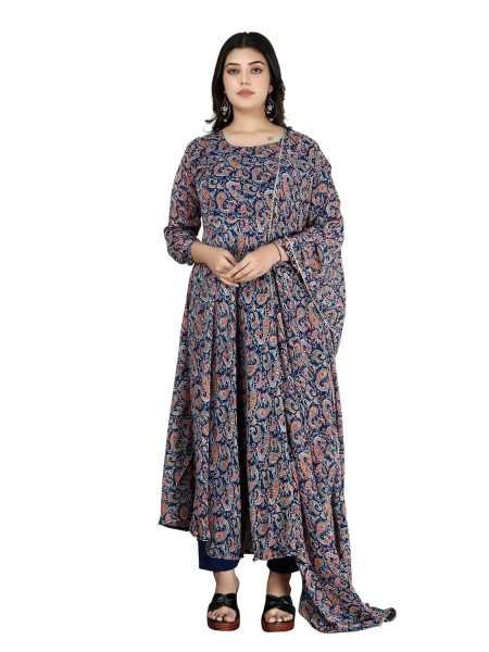 KD Women's Anarkali Floral Printed Kurta Pent Set with Dupatta Anarkali Kurta for Women | Kurta Set | Ethnic Set | Dupatta Set