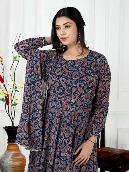 KD Women's Anarkali Floral Printed Kurta Pent Set with Dupatta Anarkali Kurta for Women | Kurta Set | Ethnic Set | Dupatta Set