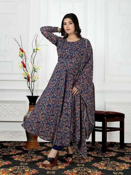 KD Women's Anarkali Floral Printed Kurta Pent Set with Dupatta Anarkali Kurta for Women | Kurta Set | Ethnic Set | Dupatta Set