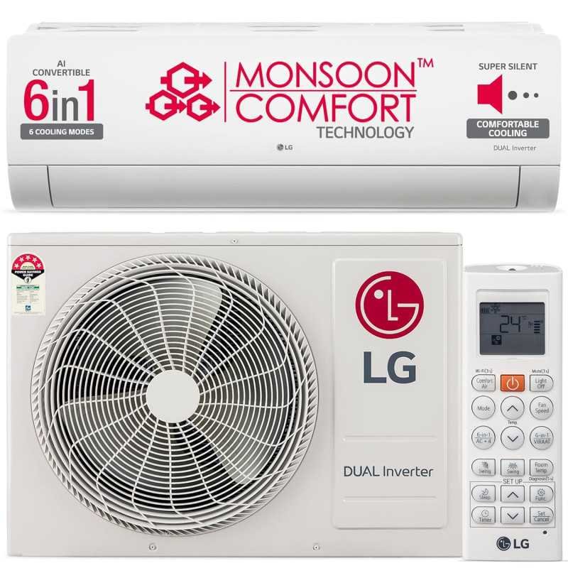 LG 1 Ton 4 Star DUAL Inverter Split AC (Copper, AI Convertible 6-in-1 Cooling, 4 Way Swing, HD Filter with Anti-Virus