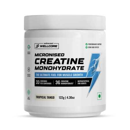 Wellcore - Pure Micronised Creatine Monohydrate (Unflavoured, 33 Servings) | Rapid Absorption | Enhanced Muscle strength & Power