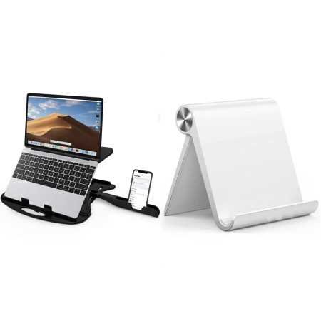 STRIFF Adjustable Laptop Tabletop Stand Patented Riser Ventilated Portable Foldable Compatible with MacBook Notebook Tablet Tray