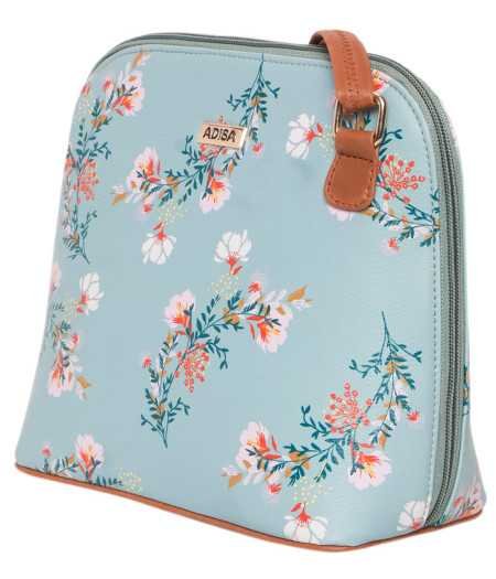 ADISA Women Girls Floral Print Faux Leather Sling Bag Crossbody ADISA Women Girls Floral Print Faux Leather Sling Bag Crossbody