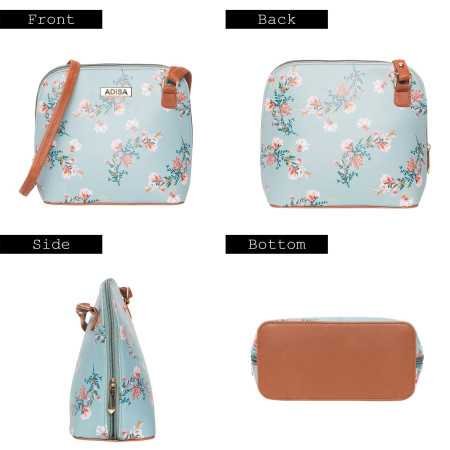 ADISA Women Girls Floral Print Faux Leather Sling Bag Crossbody ADISA Women Girls Floral Print Faux Leather Sling Bag Crossbody