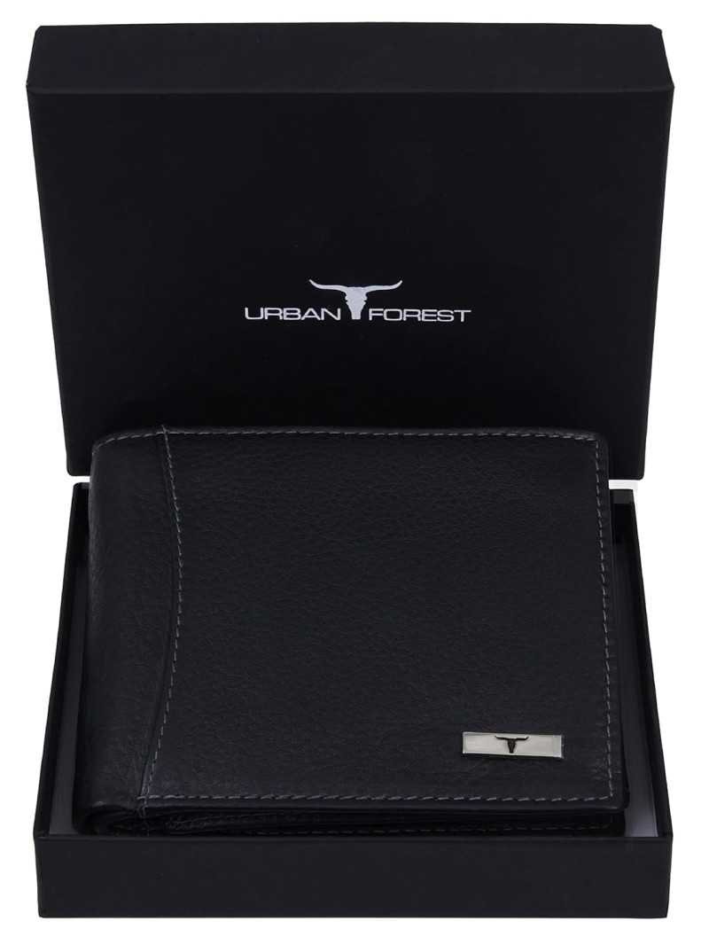 URBAN FOREST Oliver Black Leather Wallet for Men, 6 Card Slot URBAN FOREST Oliver Black Leather Wallet for Men, 6 Card Slot