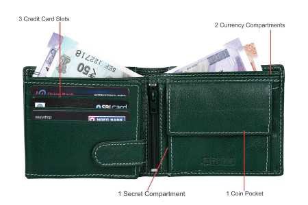 URBAN FOREST Oliver Black Leather Wallet for Men, 6 Card Slot