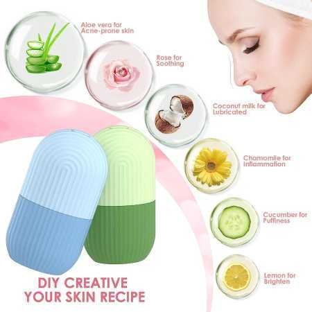 Ice Face Roller Silicone Facial Cube for Eyes Neck Massage Remove Dark Circle Pore Shrink Face Beauty Skin Care Ice Mould