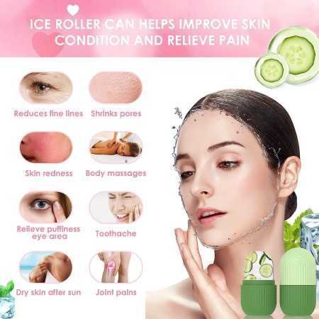 Ice Face Roller Silicone Facial Cube for Eyes Neck Massage Remove Dark Circle Pore Shrink Face Beauty Skin Care Ice Mould