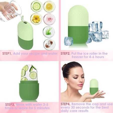 Ice Face Roller Silicone Facial Cube for Eyes Neck Massage Remove Dark Circle Pore Shrink Face Beauty Skin Care Ice Mould