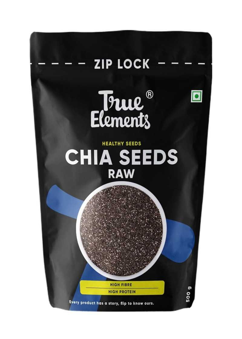 True Elements Chia Seeds 500g - Seeds for Eating | Seeds for Weight Management | Rich in Calcium, Protein & Fibre