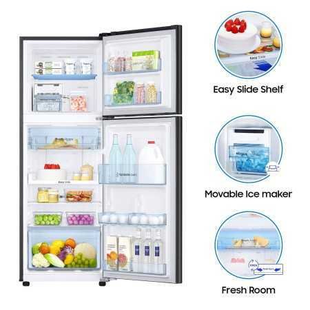 Samsung 236 L, 3 Star, Digital Inverter, Frost Free Double Door Refrigerator (RT28C3053S8/HL, Silver, Elegant Inox, 2024 Model)