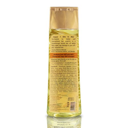 Emami 7 Oils In One | Non Sticky & Non Greasy Hair Oil | 20 Times Stronger Hair | Nourishes Scalp | Free of Sulphates, Parabens Emami 7 Oils In One | Non Sticky & Non Greasy Hair Oil | 20 Times Stronger Hair | Nourishes Scalp | Free of Sulphates, Parabens