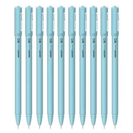 Hauser XO 0.7mm Ball Pen Box Pack | Sleek Body & Minimalistic Design | Matt Finish & Solid Body Type | Low Viscosity Ink With