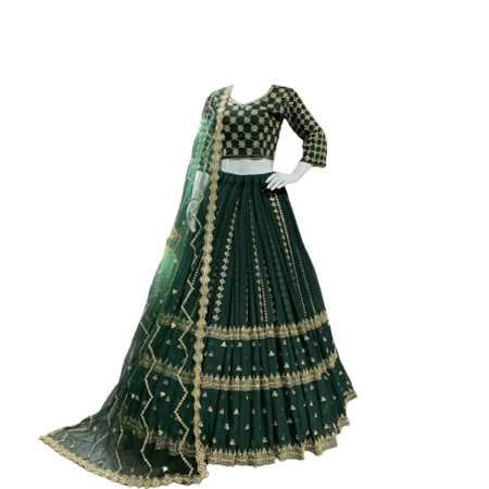 SHAFNUFAB Women's Georgette Semi Stitched Lehenga Choli In Multicolour Colour Chaniyacholisf218ver-13