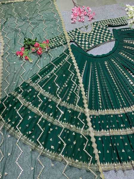 SHAFNUFAB Women's Georgette Semi Stitched Lehenga Choli In Multicolour Colour Chaniyacholisf218ver-13