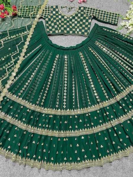 SHAFNUFAB Women's Georgette Semi Stitched Lehenga Choli In Multicolour Colour Chaniyacholisf218ver-13