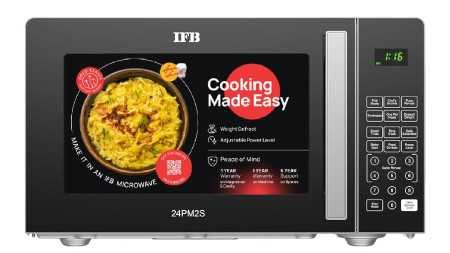 IFB 24 L Solo Microwave Oven (24PM2S, Silver, 69 Indian and Continental Auto Cook Recipes)