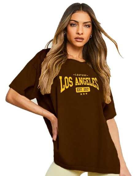 LEOTUDE Women Cottonblend Half Sleeve Oversized Regular Fit T-Shirts LEOTUDE Women Cottonblend Half Sleeve Oversized Regular Fit T-Shirts