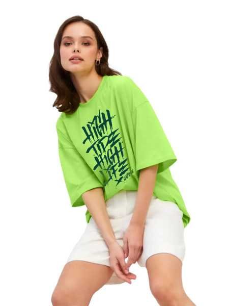 LEOTUDE Women Cottonblend Half Sleeve Oversized Regular Fit T-Shirts LEOTUDE Women Cottonblend Half Sleeve Oversized Regular Fit T-Shirts
