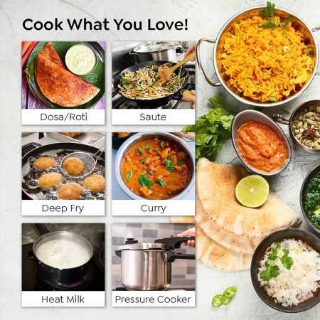 Prestige IRIS ECO 1200 W Induction Cooktop with automatic voltage regulator |Indian Menu option|Power Saver|Timer with User