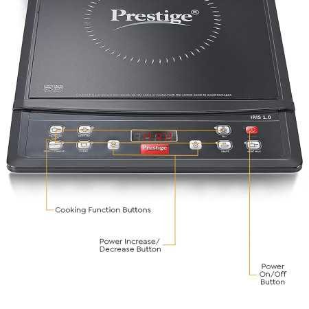 Prestige IRIS ECO 1200 W Induction Cooktop with automatic voltage regulator |Indian Menu option|Power Saver|Timer with User