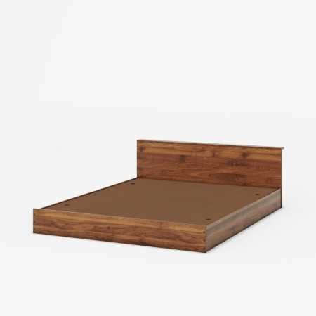 Wakefit Bed | Queen (78 X 60) Engineered Wood Bed Without Storage, 1 Year Warranty | - Cosma - Columbian Walnut