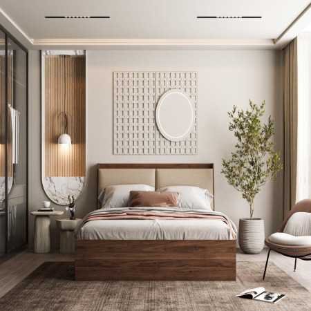 Wakefit Bed | Queen (78 X 60) Engineered Wood Bed Without Storage, 1 Year Warranty | - Cosma - Columbian Walnut