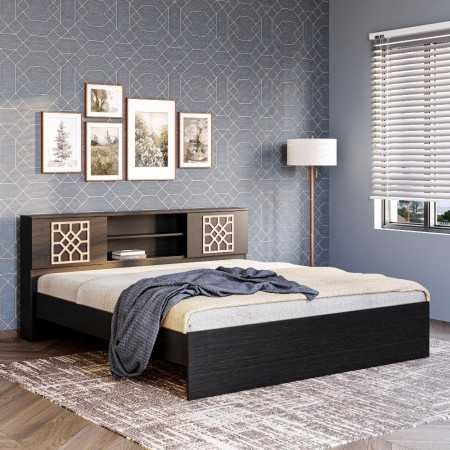 Wakefit Bed | Queen (78 X 60) Engineered Wood Bed Without Storage, 1 Year Warranty | - Cosma - Columbian Walnut