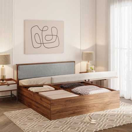 Wakefit Bed | Queen (78 X 60) Engineered Wood Bed Without Storage, 1 Year Warranty | - Cosma - Columbian Walnut
