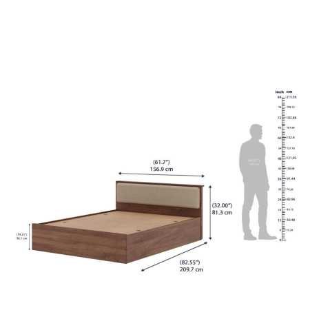 Wakefit Bed | Queen (78 X 60) Engineered Wood Bed Without Storage, 1 Year Warranty | - Cosma - Columbian Walnut