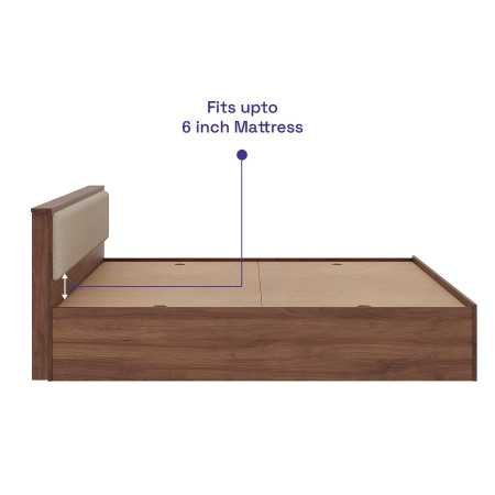 Wakefit Bed | Queen (78 X 60) Engineered Wood Bed Without Storage, 1 Year Warranty | - Cosma - Columbian Walnut