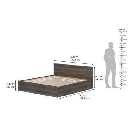 Wakefit Bed | Queen (78 X 60) Engineered Wood Bed Without Storage, 1 Year Warranty | - Cosma - Columbian Walnut