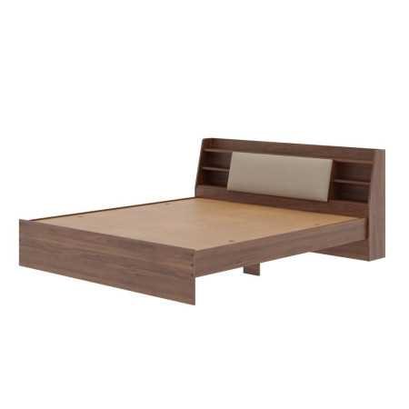 Wakefit Bed | Queen (78 X 60) Engineered Wood Bed Without Storage, 1 Year Warranty | - Cosma - Columbian Walnut
