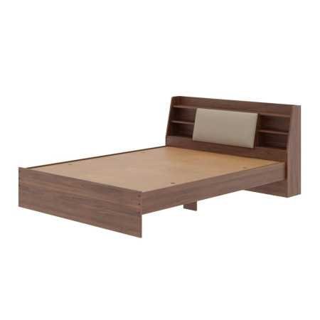 Wakefit Bed | Queen (78 X 60) Engineered Wood Bed Without Storage, 1 Year Warranty | - Cosma - Columbian Walnut