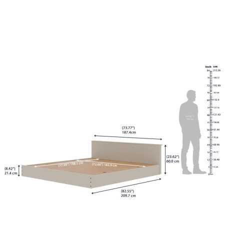 Wakefit Bed | Queen (78 X 60) Engineered Wood Bed Without Storage, 1 Year Warranty | - Cosma - Columbian Walnut