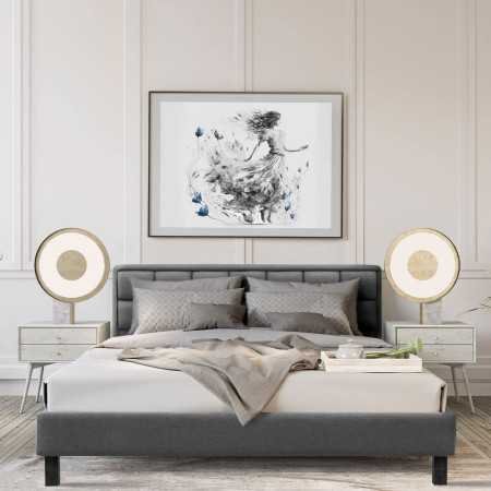 Wakefit Bed | Queen (78 X 60) Engineered Wood Bed Without Storage, 1 Year Warranty | - Cosma - Columbian Walnut