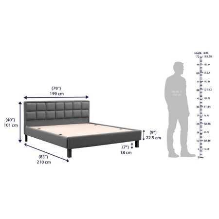Wakefit Bed | Queen (78 X 60) Engineered Wood Bed Without Storage, 1 Year Warranty | - Cosma - Columbian Walnut
