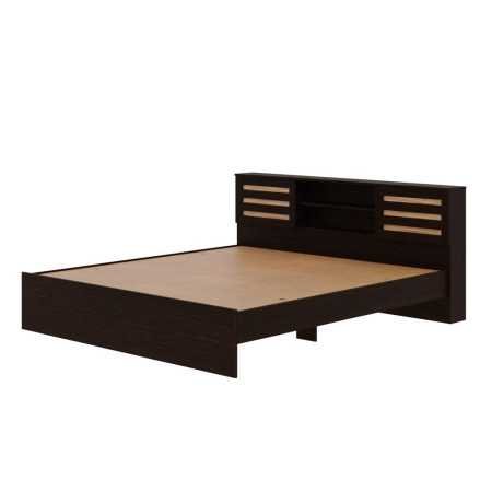 Wakefit Bed | Queen (78 X 60) Engineered Wood Bed Without Storage, 1 Year Warranty | - Cosma - Columbian Walnut