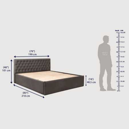 Wakefit Bed | Queen (78 X 60) Engineered Wood Bed Without Storage, 1 Year Warranty | - Cosma - Columbian Walnut