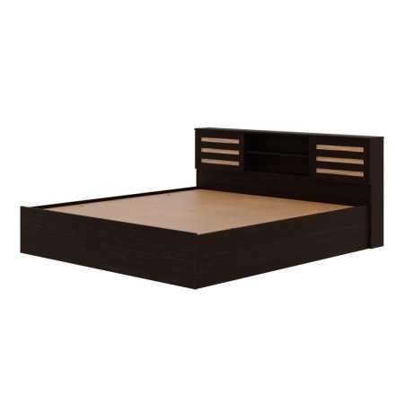 Wakefit Bed | Queen (78 X 60) Engineered Wood Bed Without Storage, 1 Year Warranty | - Cosma - Columbian Walnut