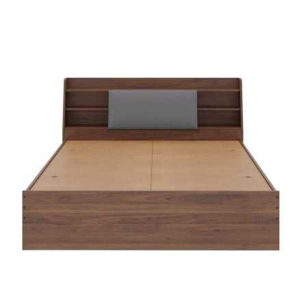 Wakefit Bed | Queen (78 X 60) Engineered Wood Bed Without Storage, 1 Year Warranty | - Cosma - Columbian Walnut